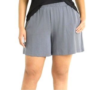 Terra & Sky Women's Gray Pull On Knit Shorts